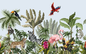 Majestic Safari & Jungle Animals Panoramic Wallpaper Mural