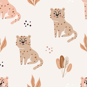 Cartoon Cute Leopards Seamless Wallpaper