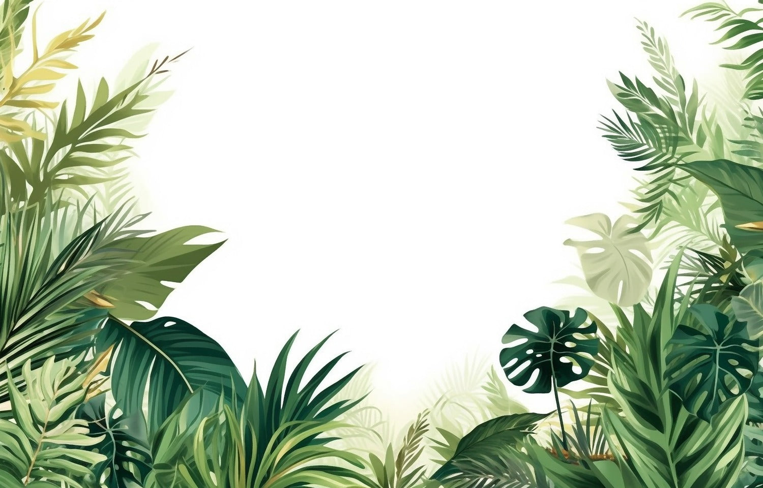 Green Jungle Plants Background Wallpaper Mural