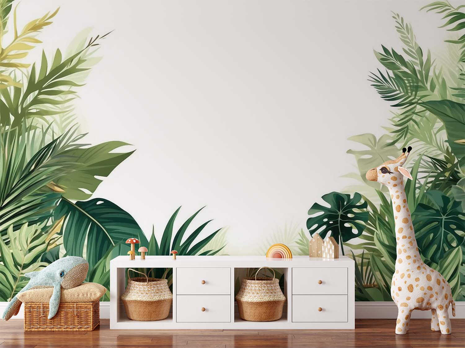 Green Jungle Plants Background Wallpaper Mural