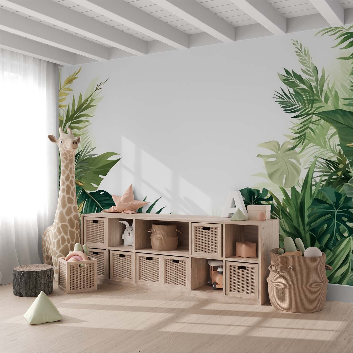 Green Jungle Plants Background Wallpaper Mural