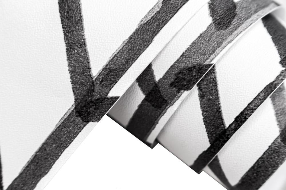Black White Herringbone Stripes Peel and Stick Wallpaper
