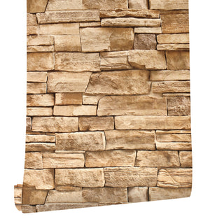 Stones And Bricks Imitation Peel and Stick Wallpaper