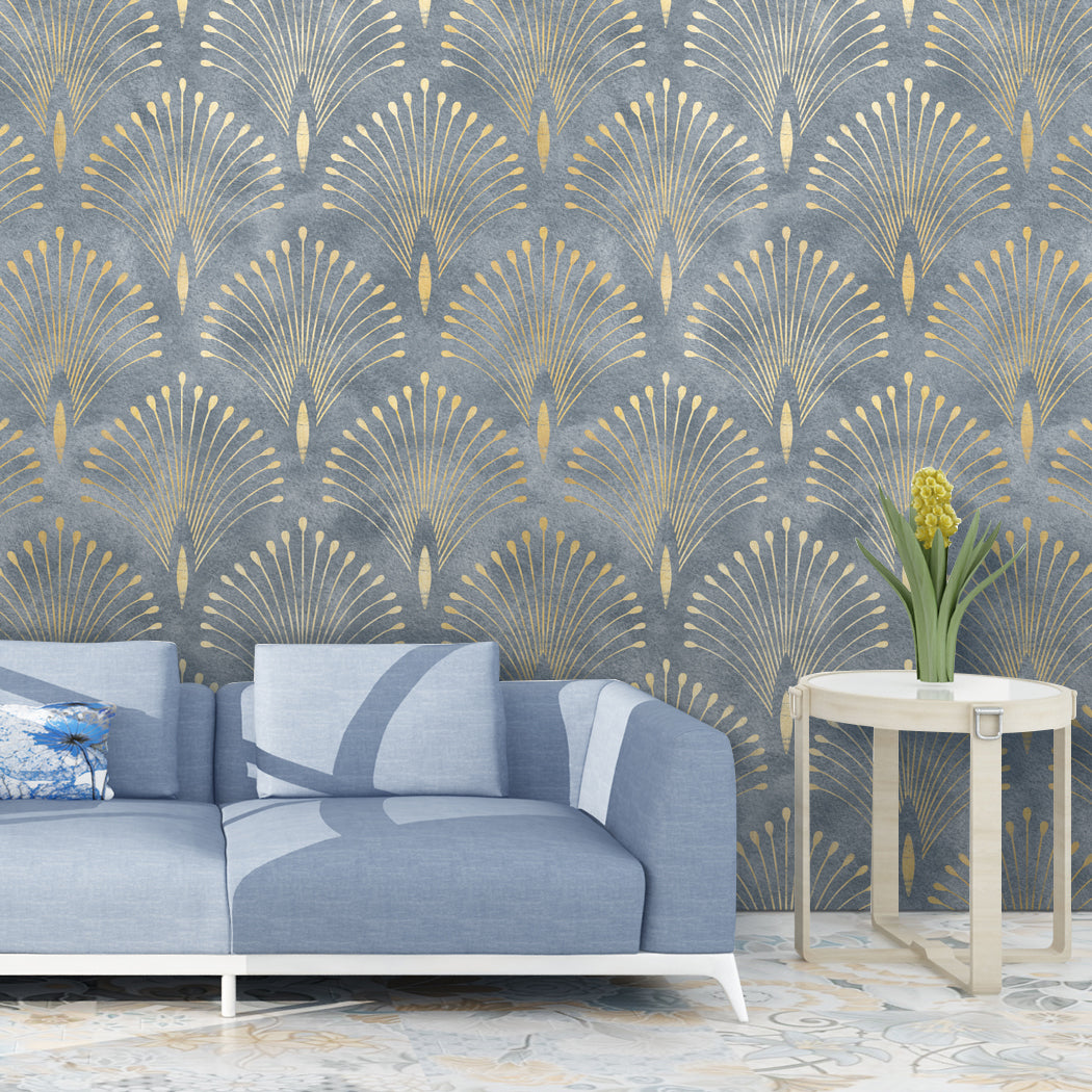 Geometric Bloom Green Self-Adhesive Wallpaper