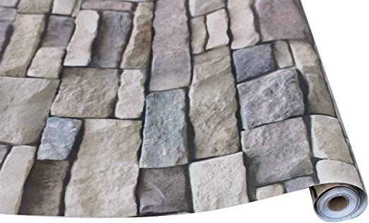 Stones And Bricks Imitation Peel and Stick Wallpaper