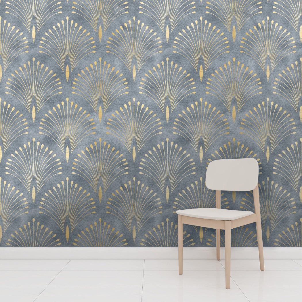 Geometric Bloom Green Self-Adhesive Wallpaper