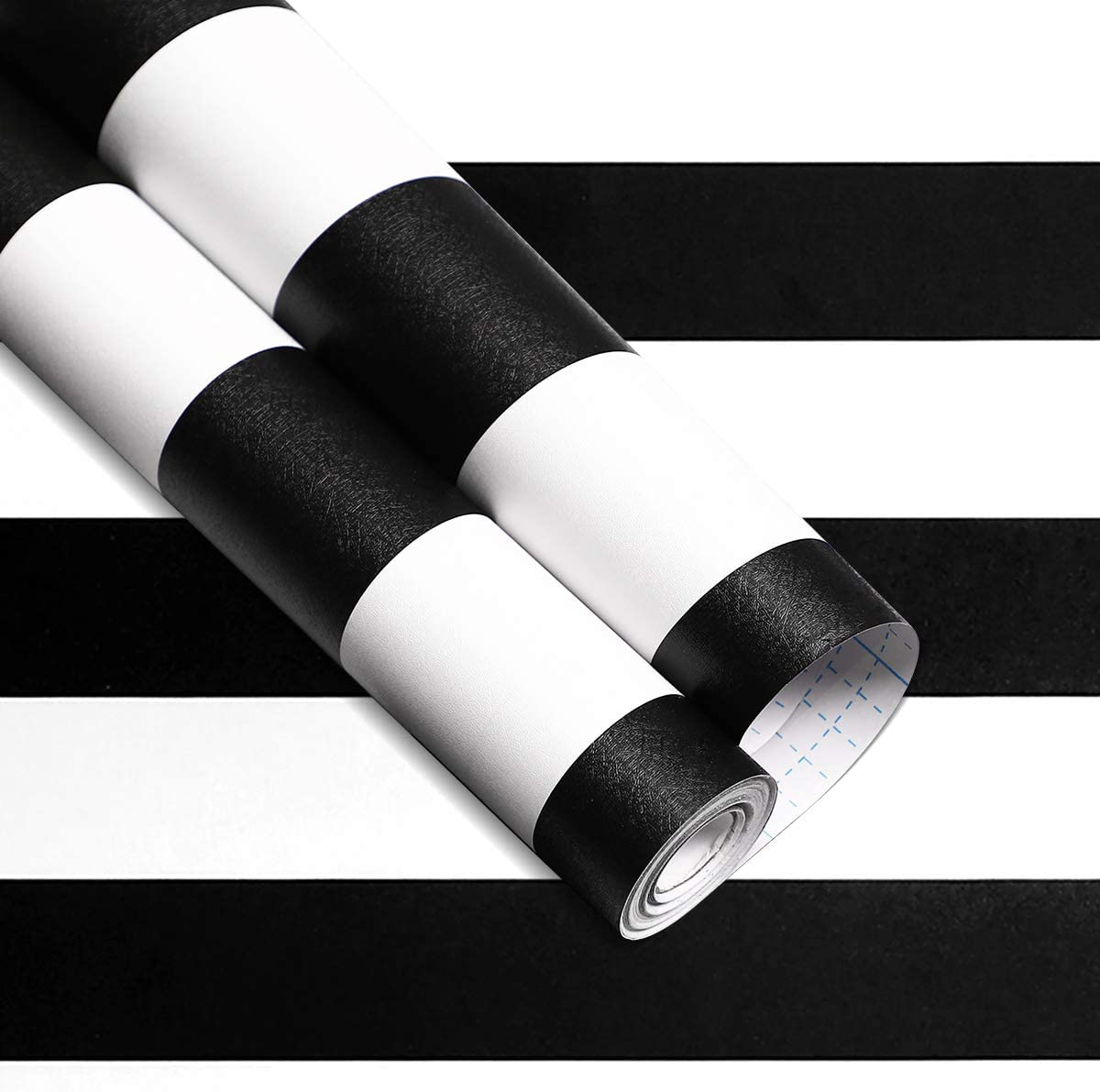 Black And White Straight Stripes Peel and Stick Wallpaper