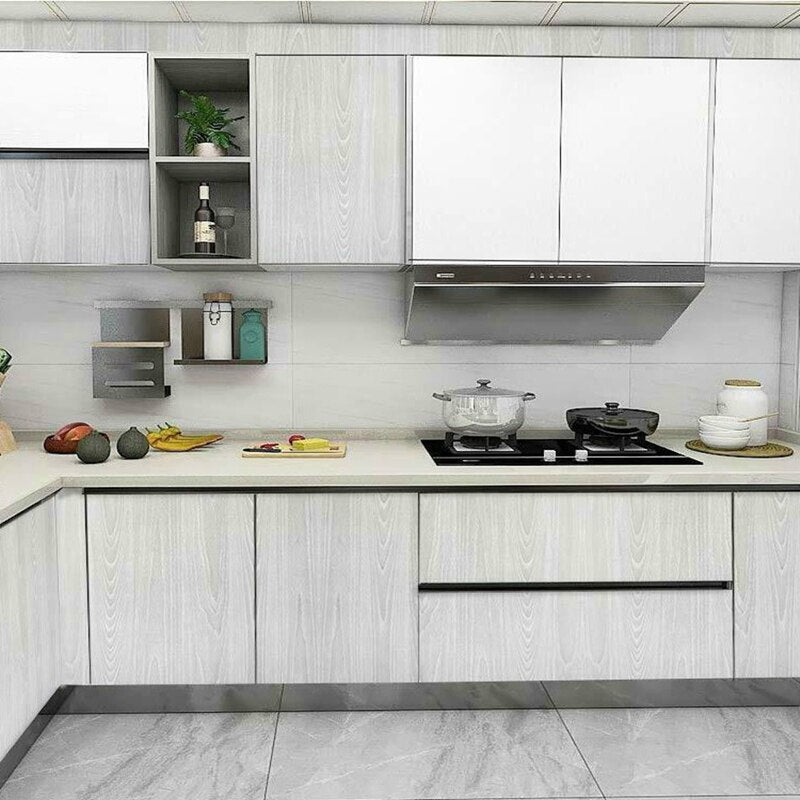 Gray Wood Self-Adhesive Wallpaper