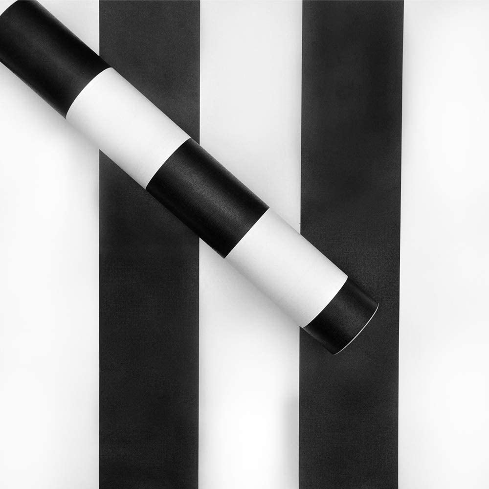 Black And White Straight Stripes Peel and Stick Wallpaper
