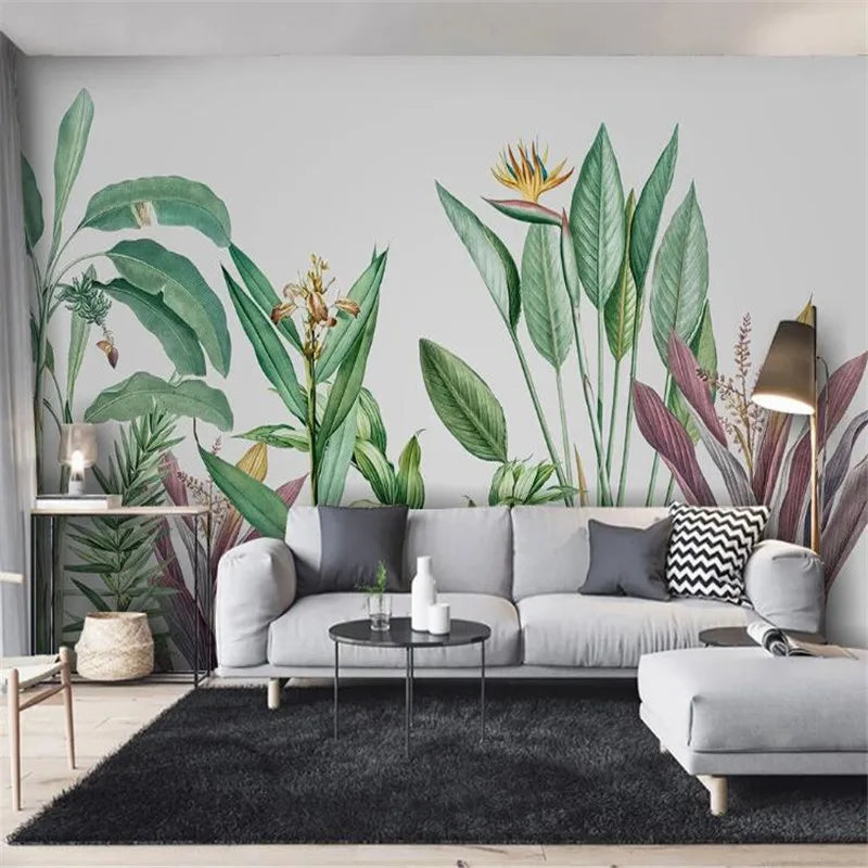 Fresh Tropical Plants Wallpaper Mural