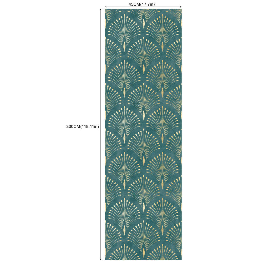 Geometric Bloom Green Self-Adhesive Wallpaper