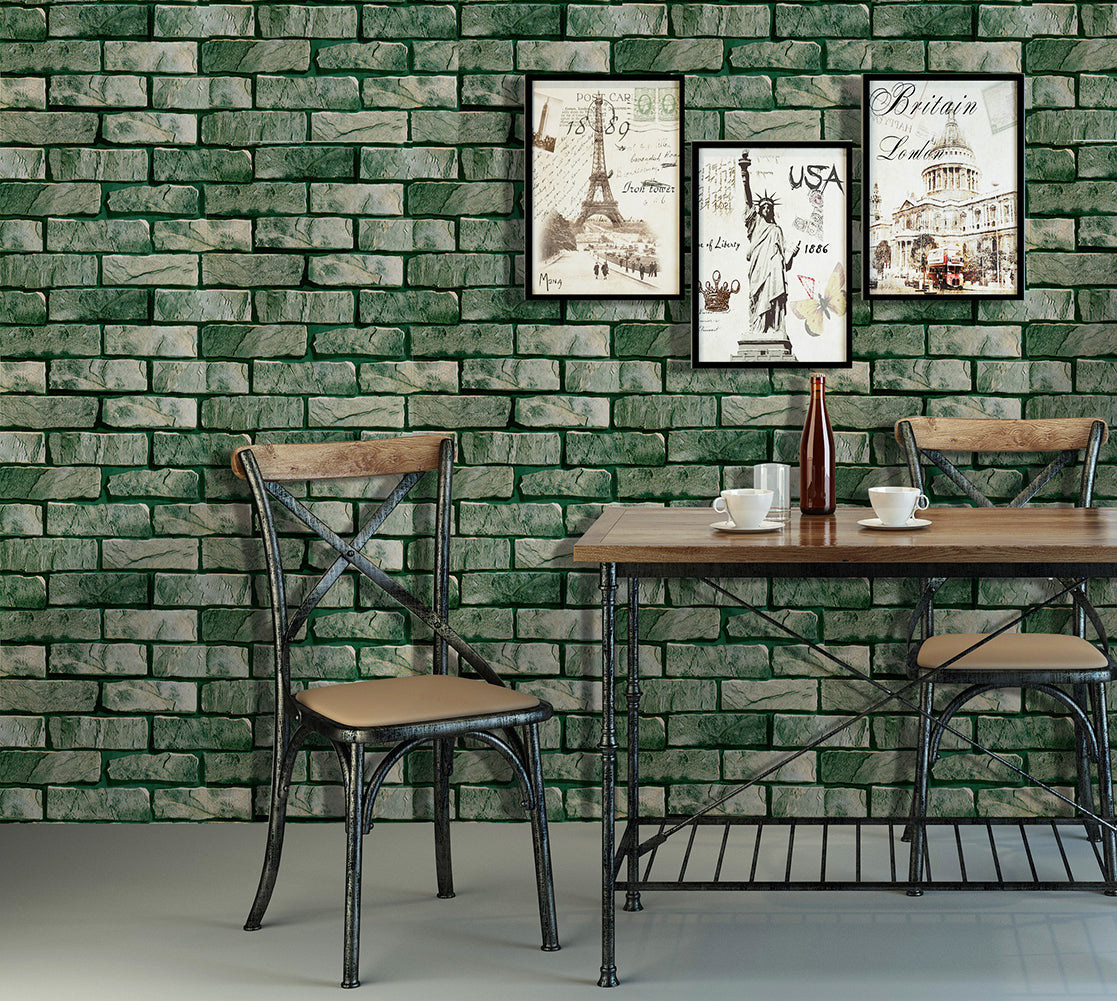 Stones And Bricks Imitation Peel and Stick Wallpaper