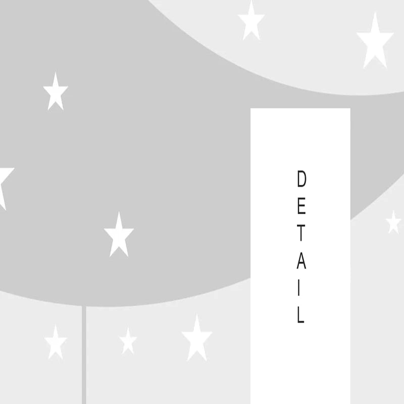 Crescent Moon with Hanging Stars and Cloudscape Nursery Wall Mural Wallpaper