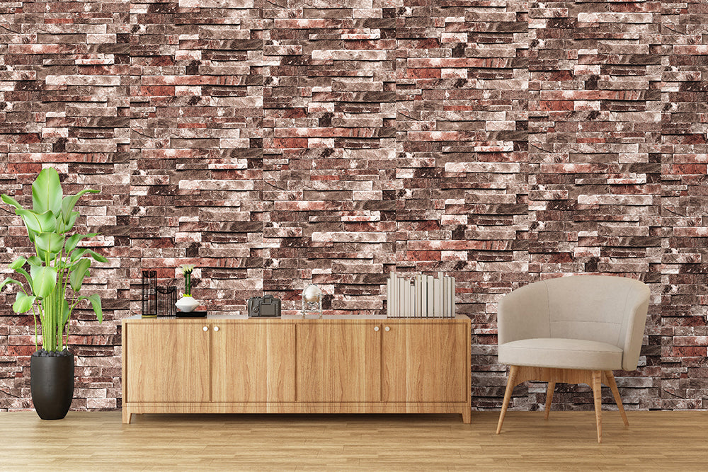 Stones And Bricks Imitation Peel and Stick Wallpaper