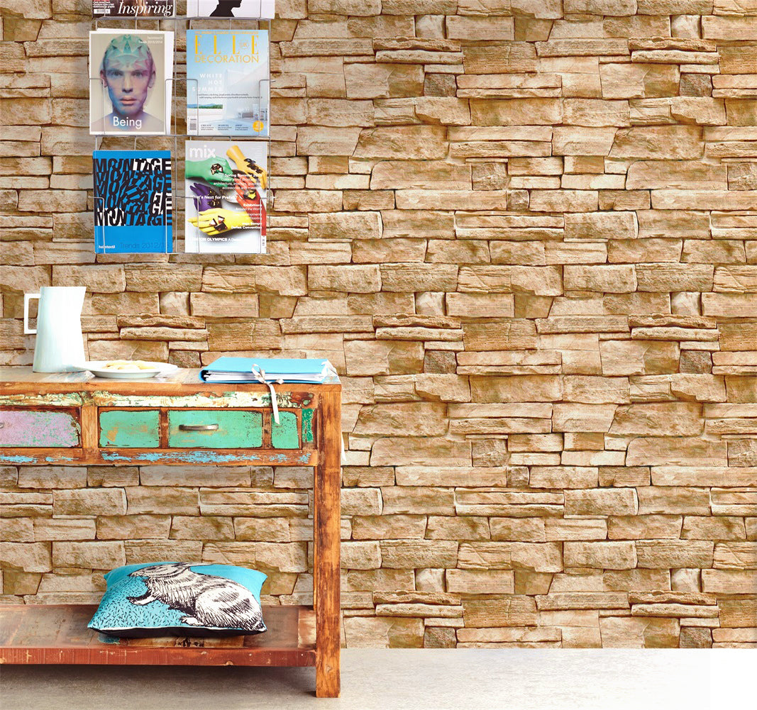 Stones And Bricks Imitation Peel and Stick Wallpaper