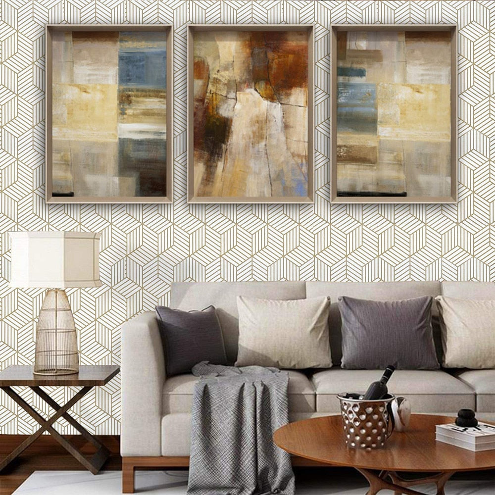 Geometric Hexagon Self-Adhesive Wallpaper