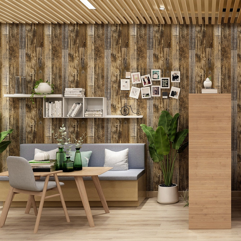 Brown Wood Planks Peel And Stick Wallpaper