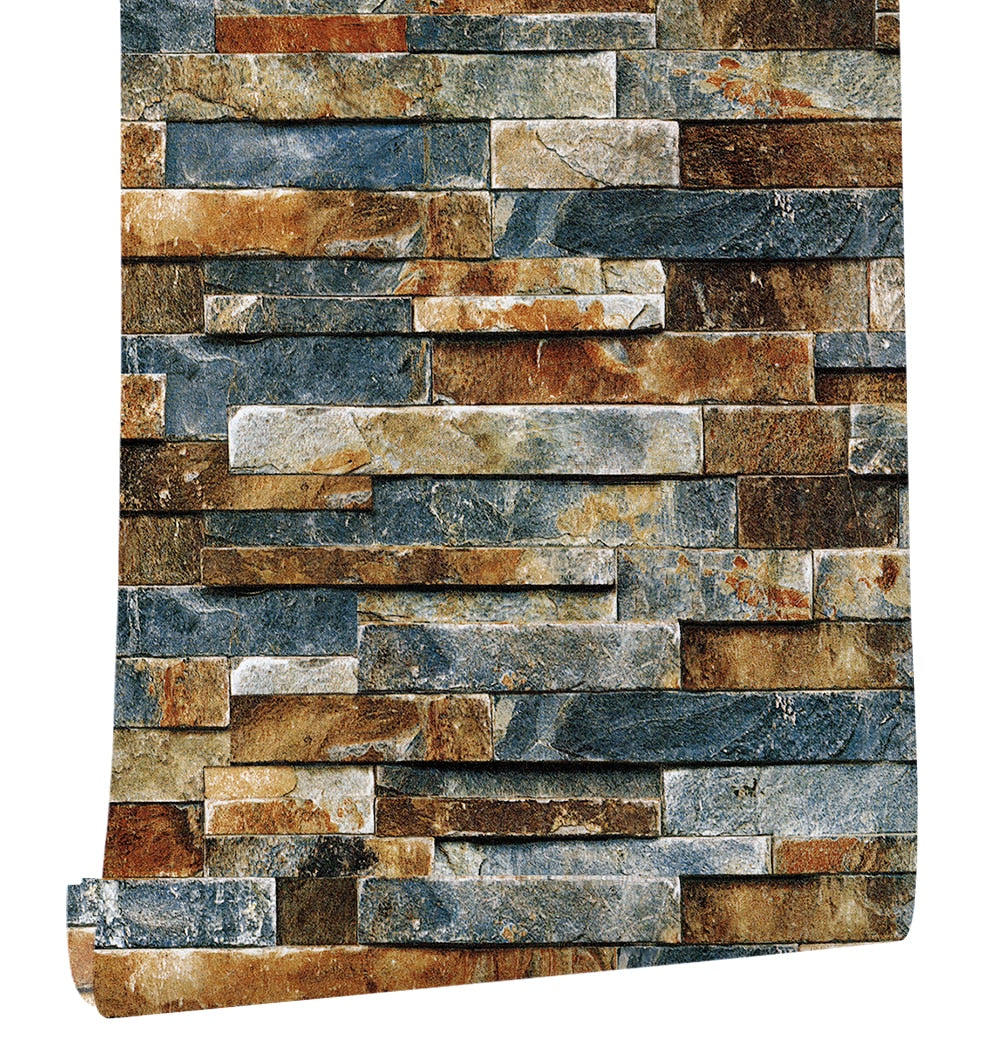 Stones And Bricks Imitation Peel and Stick Wallpaper