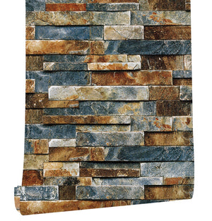 Stones And Bricks Imitation Peel and Stick Wallpaper