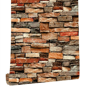 Stones And Bricks Imitation Peel and Stick Wallpaper