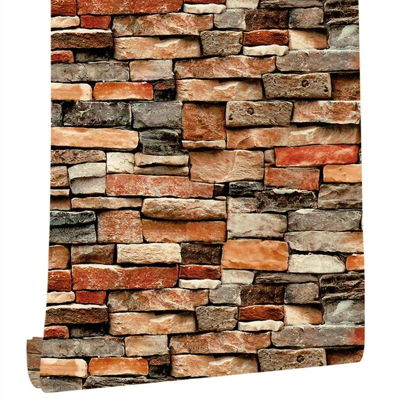 Stones And Bricks Imitation Peel and Stick Wallpaper