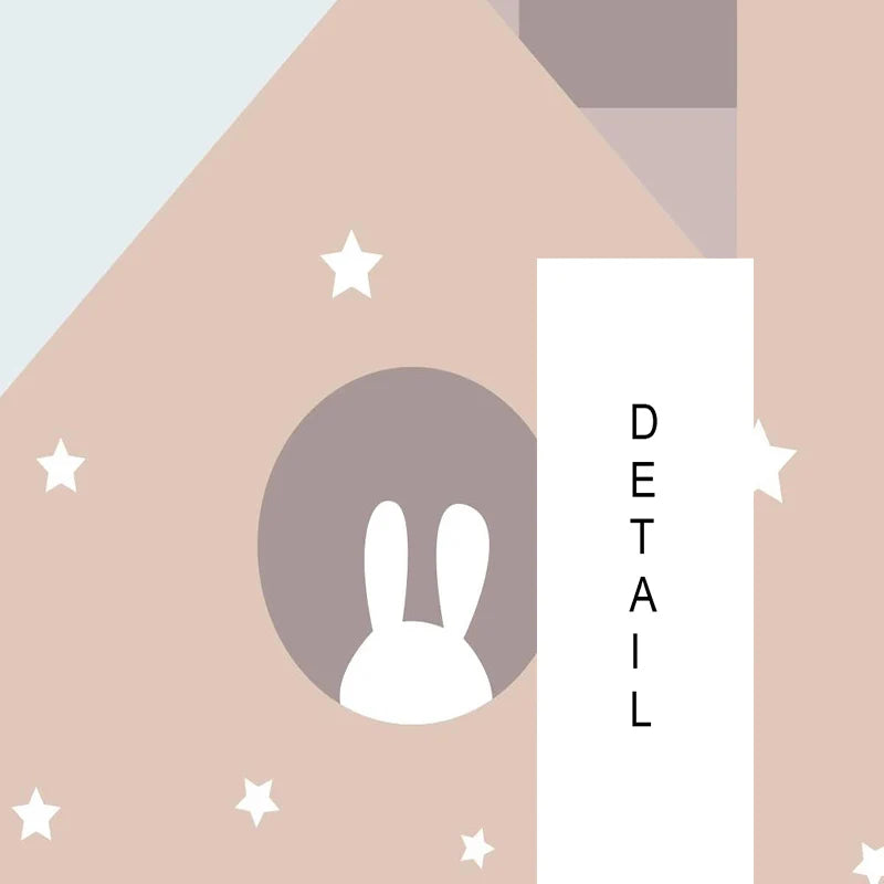 Townhouse Facades with Hidden Animals Muted Tones Wall Mural Wallpaper