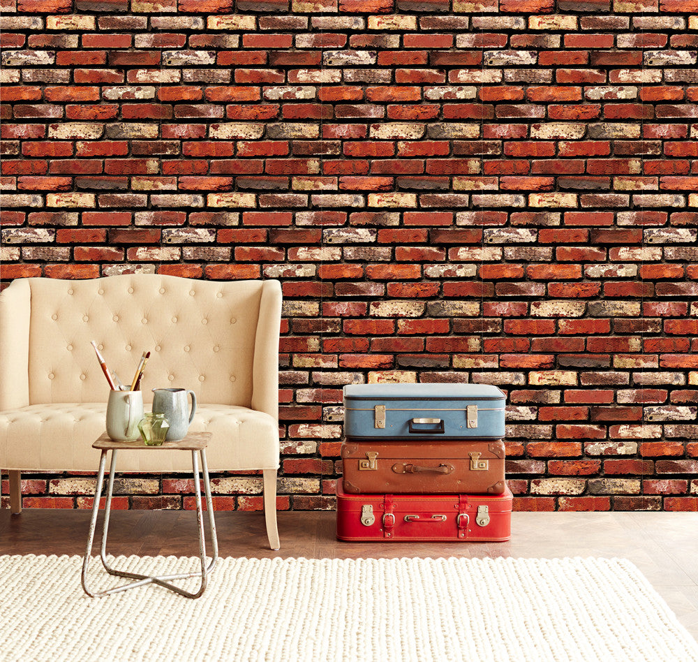 Stones And Bricks Imitation Peel and Stick Wallpaper