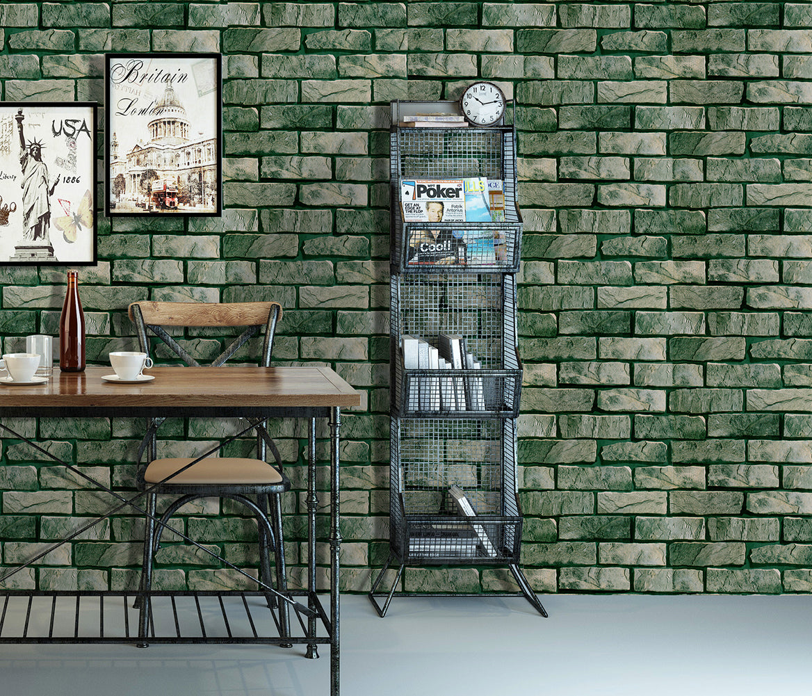 Stones And Bricks Imitation Peel and Stick Wallpaper