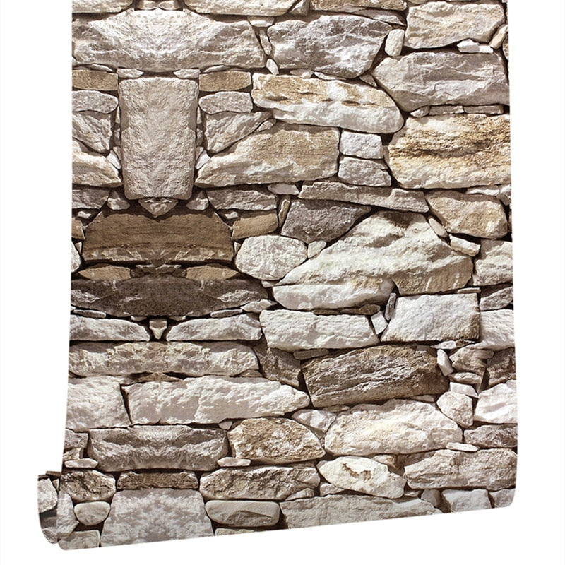 Stones And Bricks Imitation Peel and Stick Wallpaper