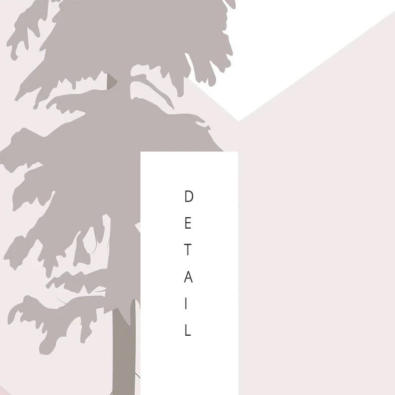 Pastel Color Woodland Scene Pink Wall Mural Wallpaper