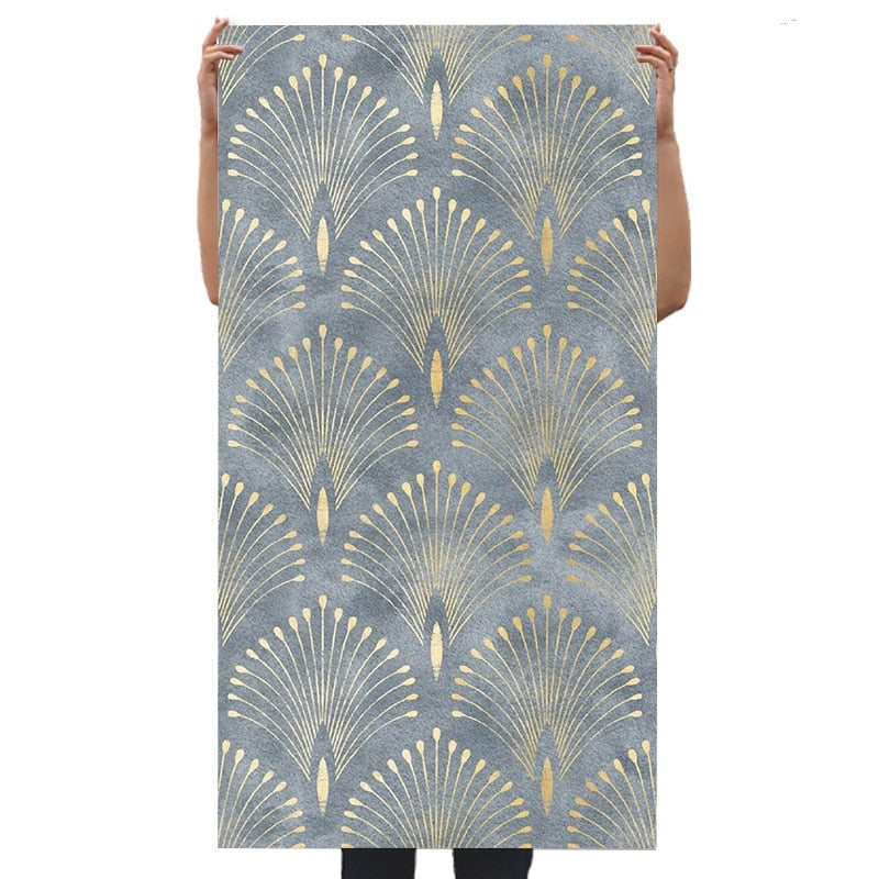 Geometric Bloom Green Self-Adhesive Wallpaper