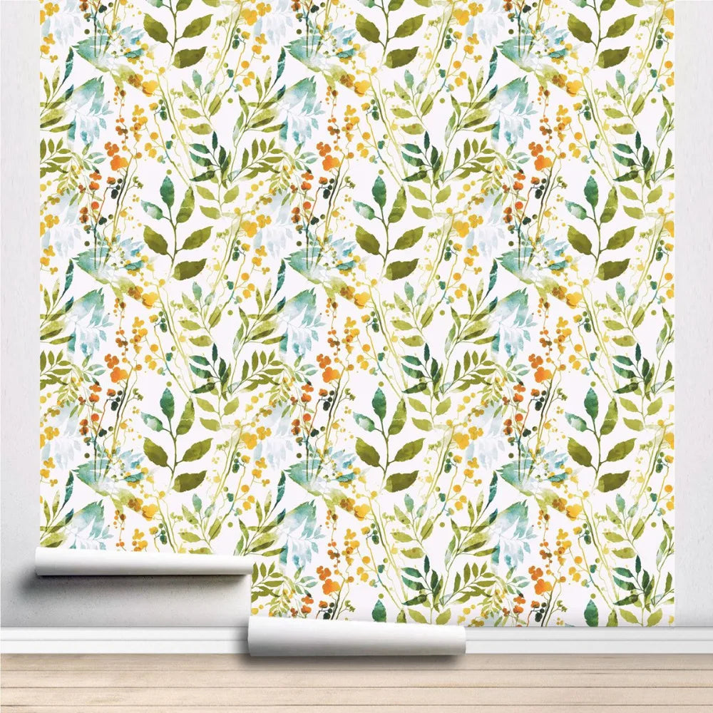 Watercolor Spring Herbs And Plants Wallpaper