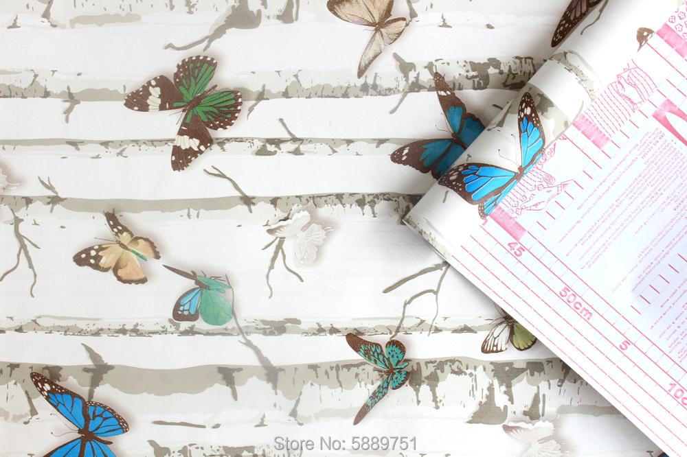 Butterflies in Forest Peel And Stick Wallpaper