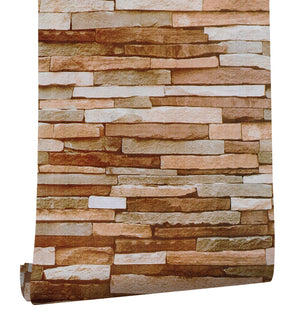 Stones And Bricks Imitation Peel and Stick Wallpaper