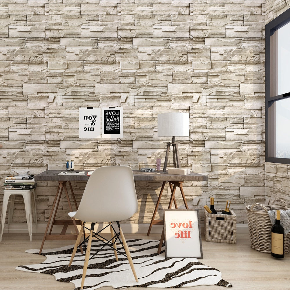 Stoned Bricks Imitation Peel and Stick Wallpaper