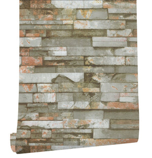 Stones And Bricks Imitation Peel and Stick Wallpaper