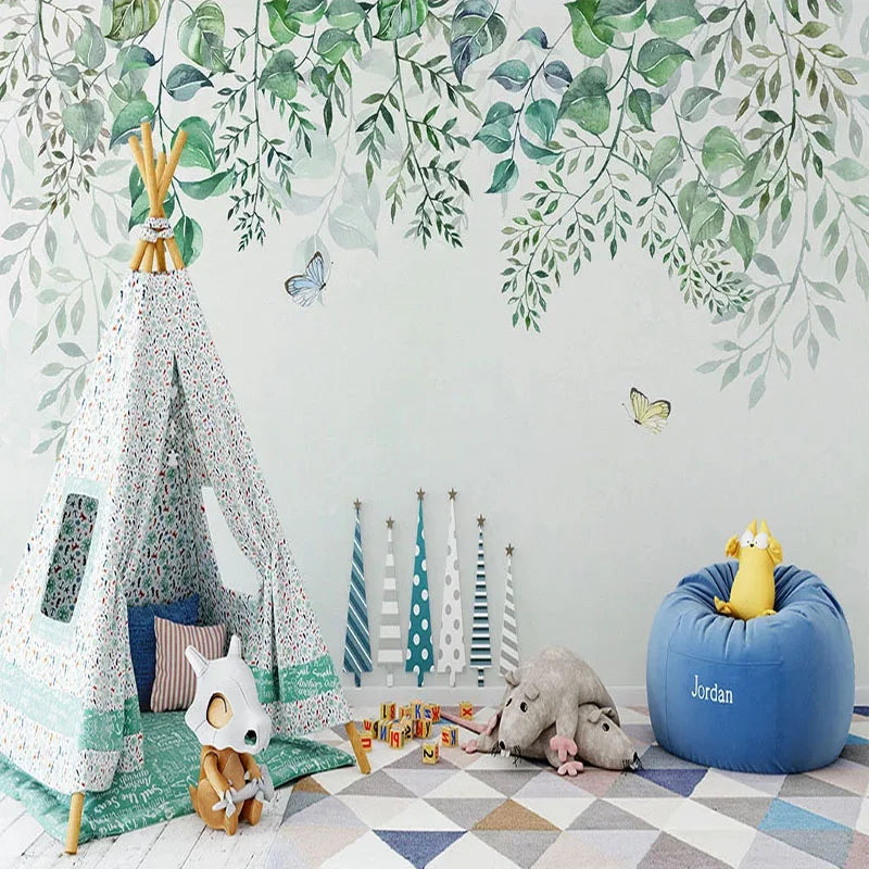 Botanical Hanging Branches Wall Mural Wallpaper