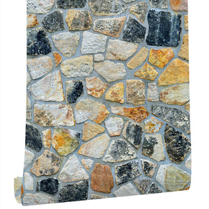 Stones And Bricks Imitation Peel and Stick Wallpaper