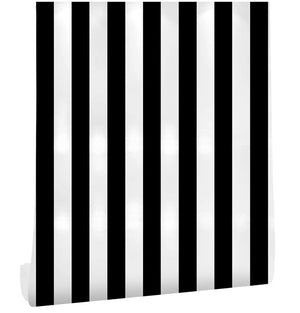 Black And White Straight Stripes Peel and Stick Wallpaper