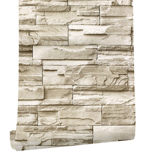 Stones And Bricks Imitation Peel and Stick Wallpaper