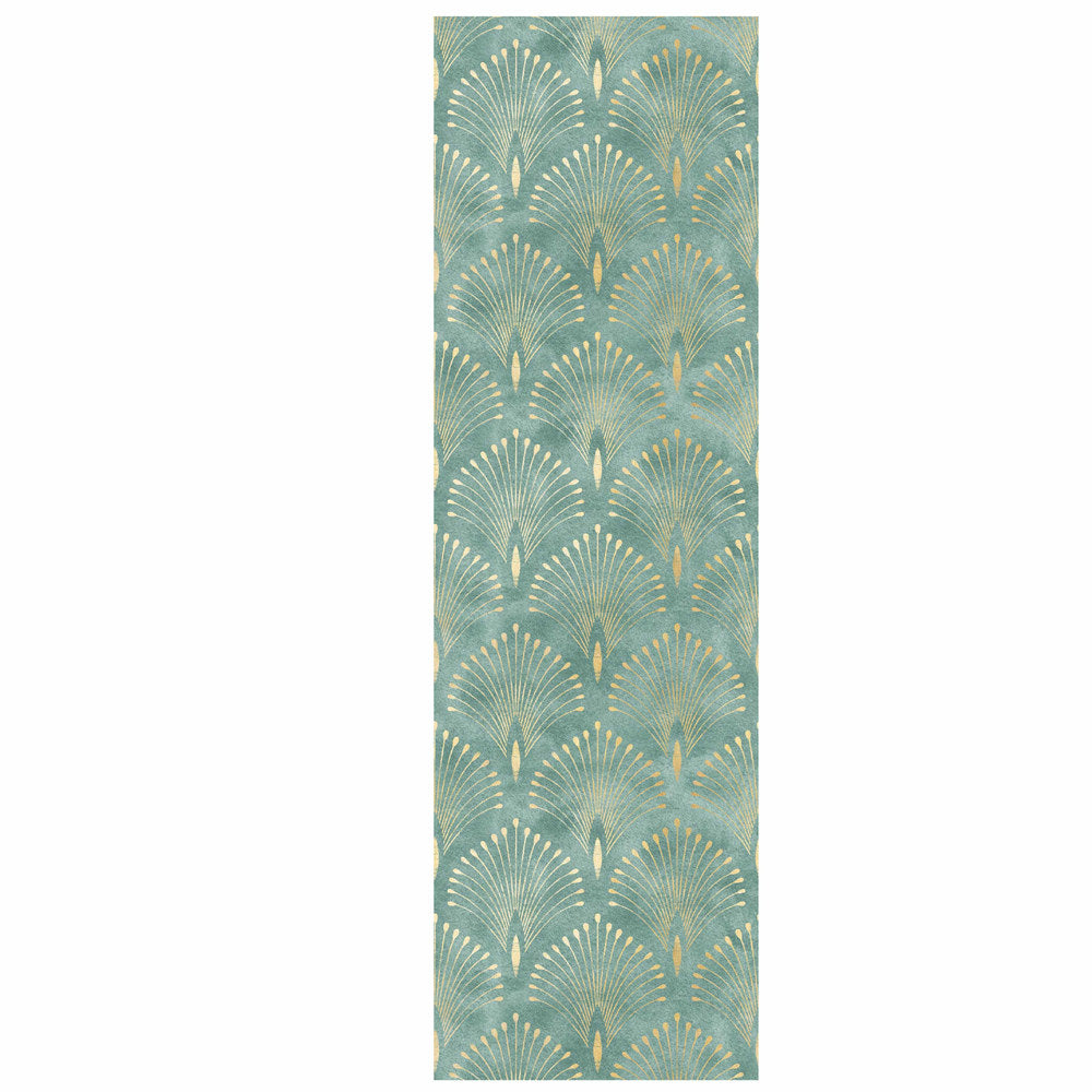 Geometric Bloom Green Self-Adhesive Wallpaper