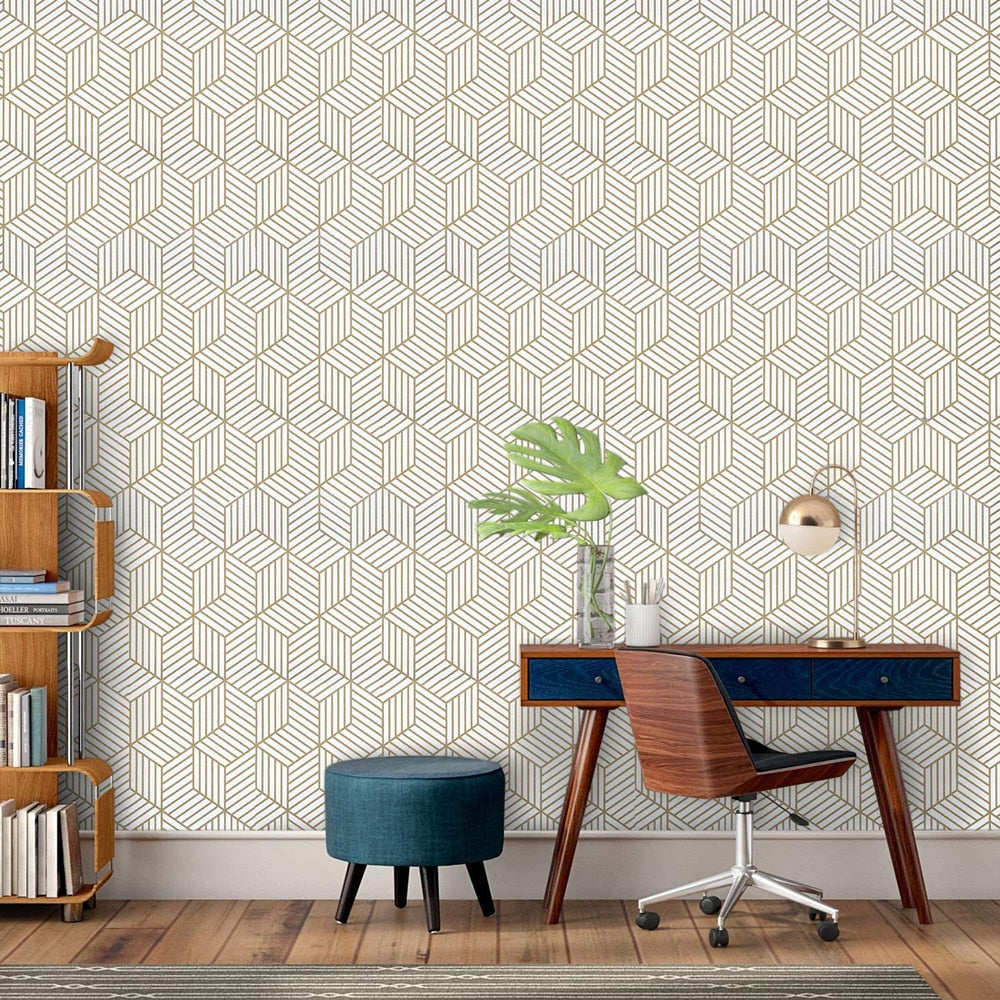 Geometric Hexagon Self-Adhesive Wallpaper
