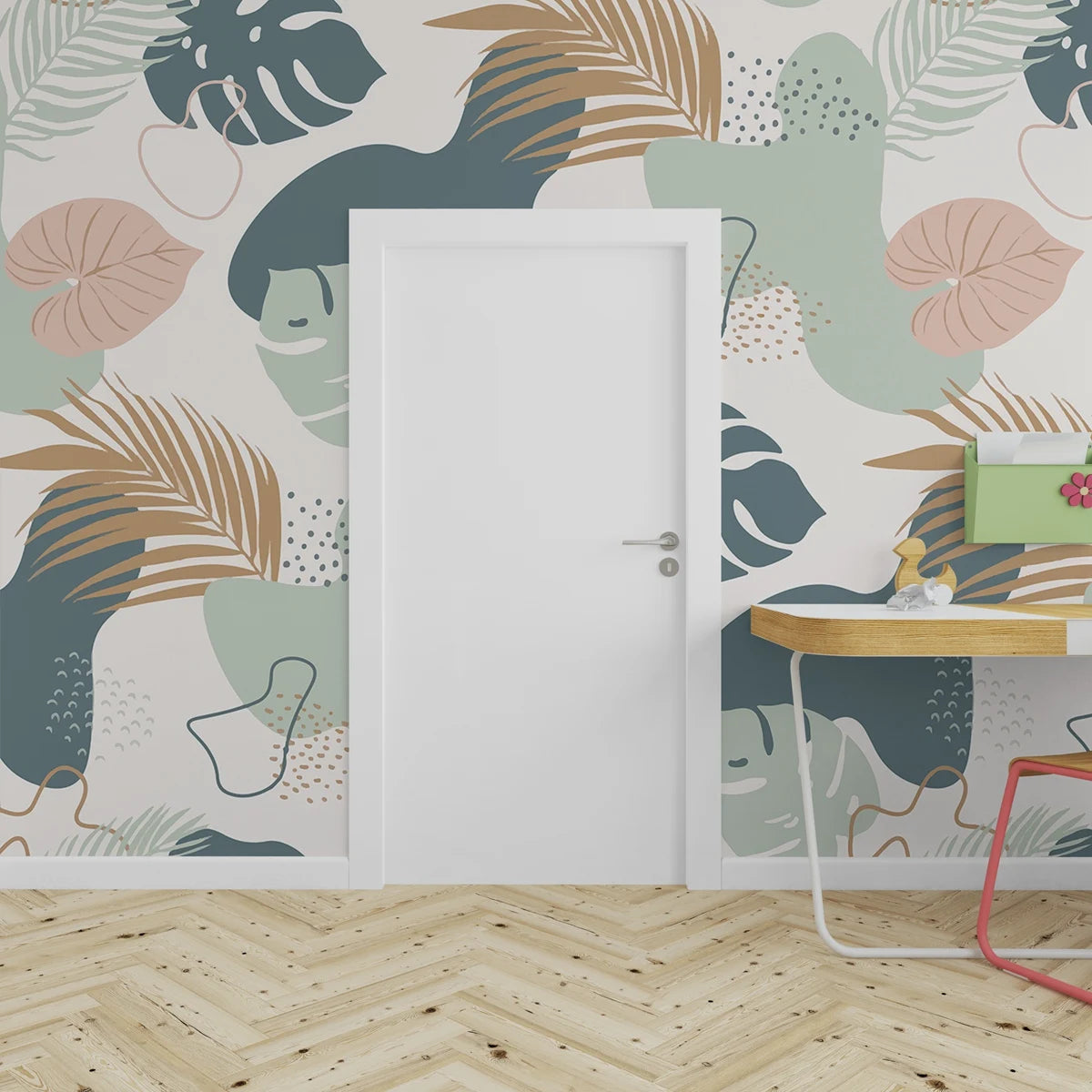 Abstract Tropical Leaf Collage Seamless Wallpaper