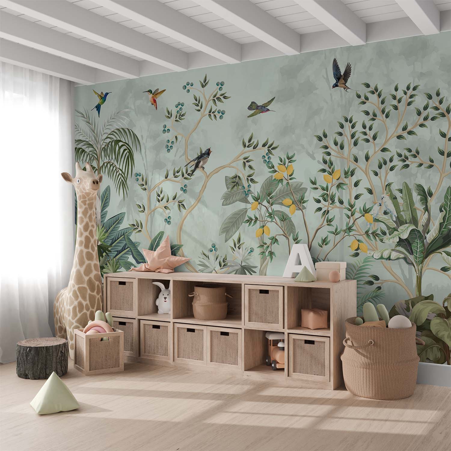 Jungle Plants Lemon Tree Wallpaper Mural
