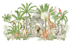 Jungle Wildlife Animals Monument Wallpaper Mural