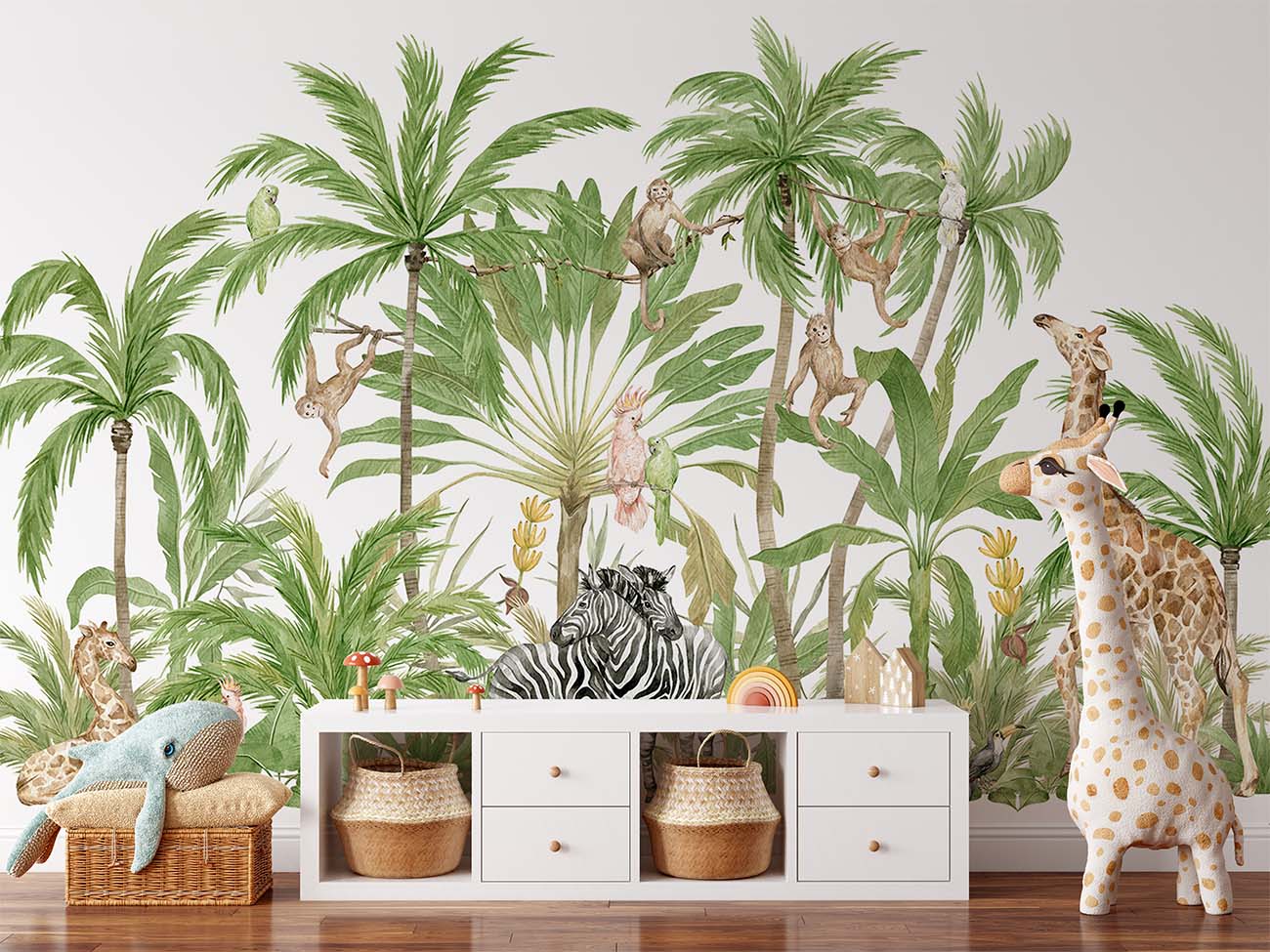 Rainforest Plants and Animals Wallpaper Mural