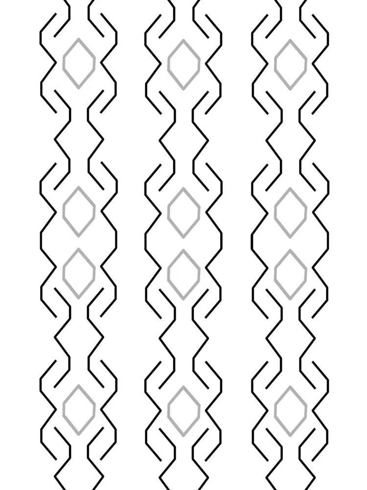 Black White Herringbone Stripes Peel and Stick Wallpaper