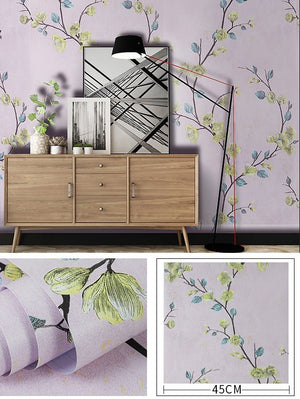 Calming Green Leaf Pattern Peel and Stick Wallpaper