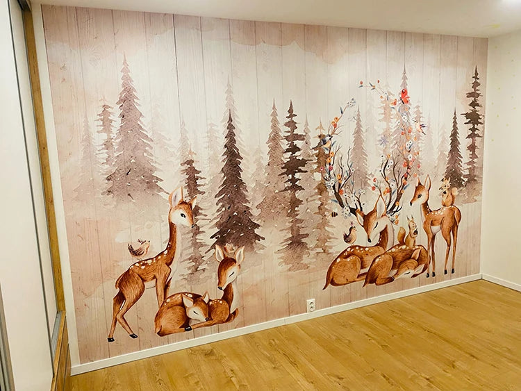 Enchanting Deer Forest Kids Room Wall Mural Wallpaper