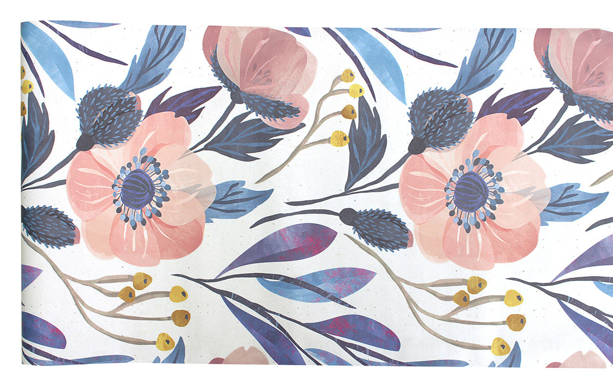 Charming Pink Flowers Peel And Stick Wallpaper